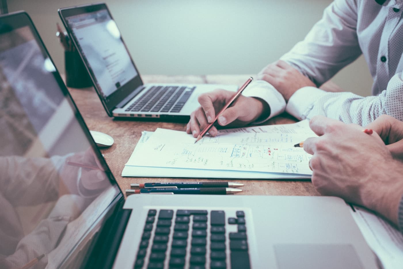 Professional reviewing financial documents